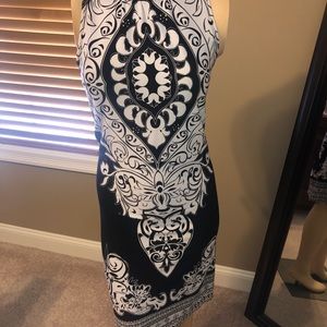 Business casual dress black and white